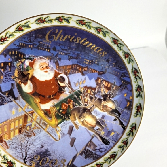 2003 ANNUAL CHRISTMAS COLLECTORS PLATE COMING TO TOWN BY TOM NEWSOM - Picture 6 of 6